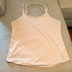 Fabletics Soft Cream/Tan Double Strap Tank Top